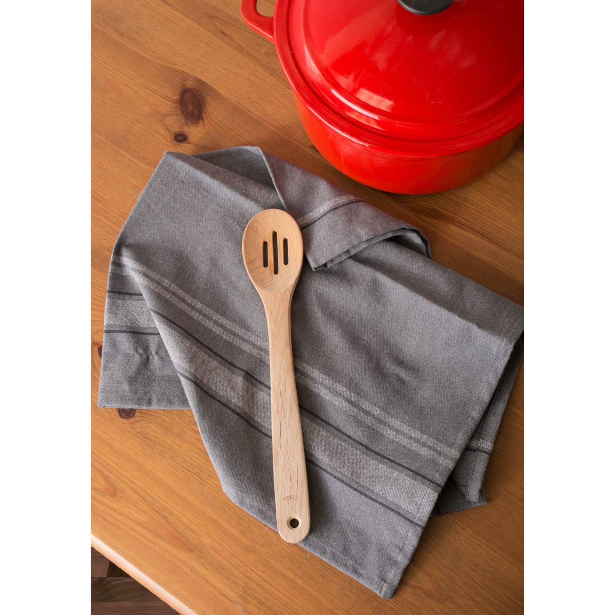 DII® Gray Chambray French Stripe Woven Dishtowel, 3ct.
